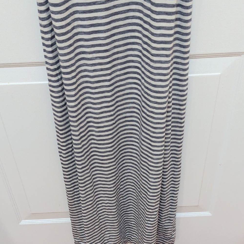 Max Studio Striped Ruffle Maxi Dress - Black & White - Picture 4 of 8